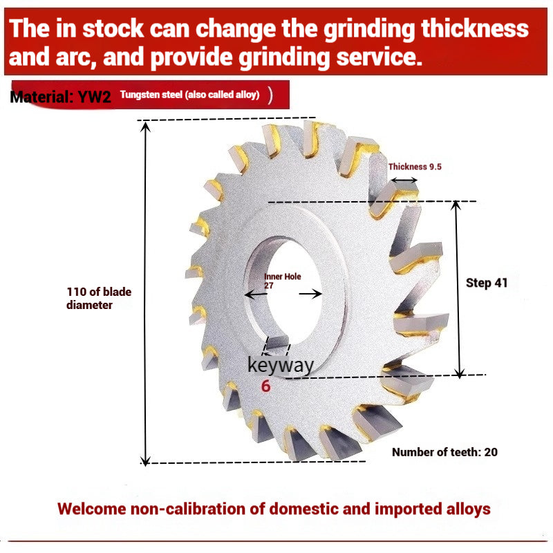 1057-Alloy three-face milling cutter can be customized tungsten steel 63 80 100 125 YW2 steel parts milling slot welding disk cutter Shandong Denso Pricision Tools Co.,Ltd.